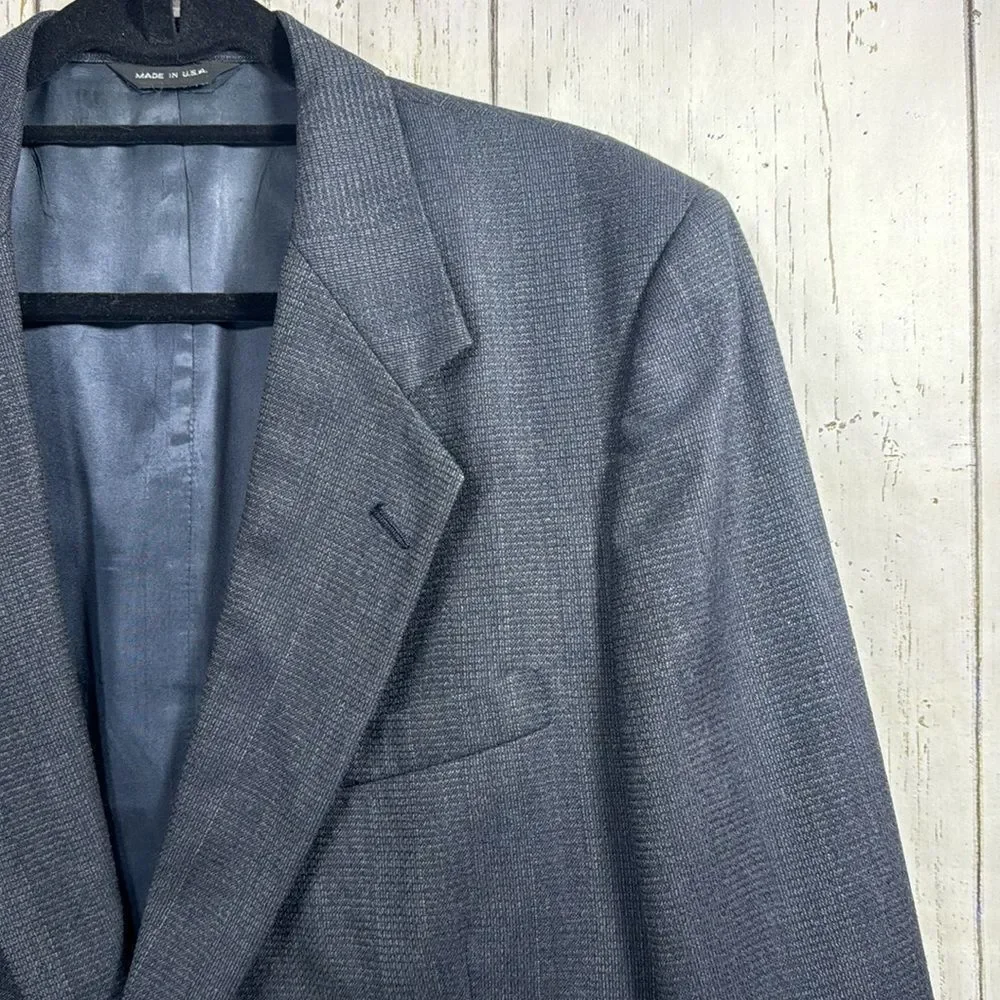 Lanvin Mens Virgin Wool Midnight Blue Double Breasted Regular 34 Blazer Jacket